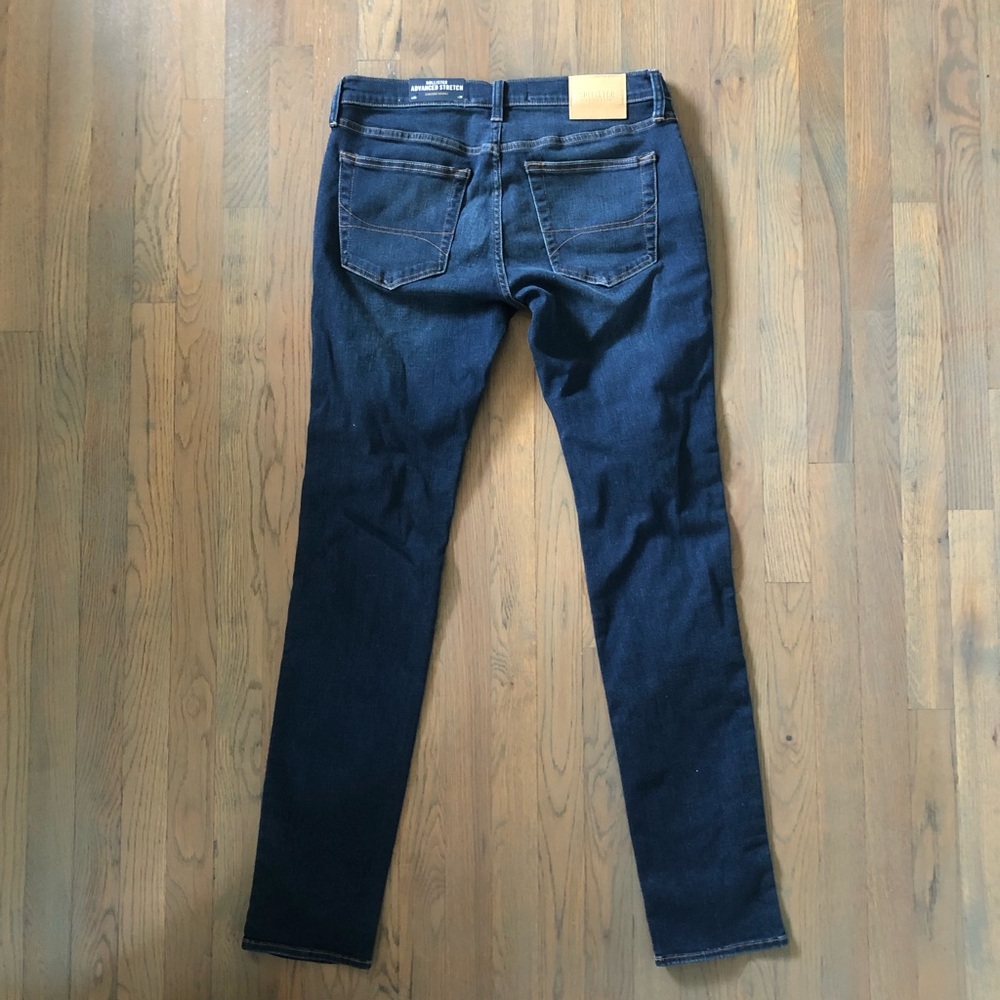 Hollister RIPPED DARK WASH STACKED SKINNY JEANS- W34 L32 - Picture 5 of 12